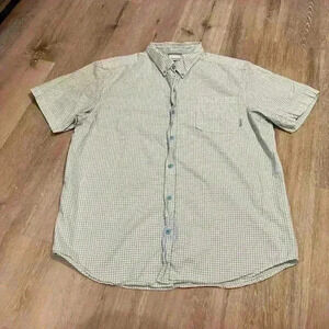 Columbia men's size XL blue plaid short sleeve shirt